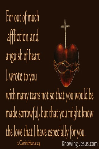2 Corinthians 2:4 Out Of Anguish Of Heart I Wrote (brown)